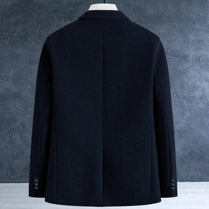 High-quality, fashionable, stylish, versatile, trendy urban casual men's woolen overcoat, thickened mid-length coat for autumn a