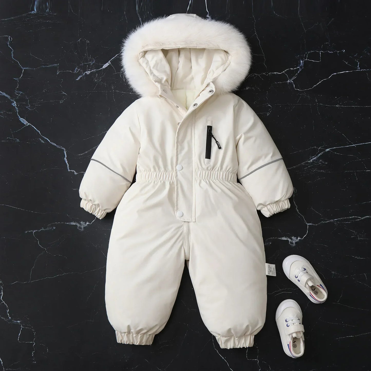 2025 Newborn Romper Thickened Warm Jumpsuit Winter Hooded Trend Toddler Baby Clothes Boy Girl Solid Color Fashion Coat Winter