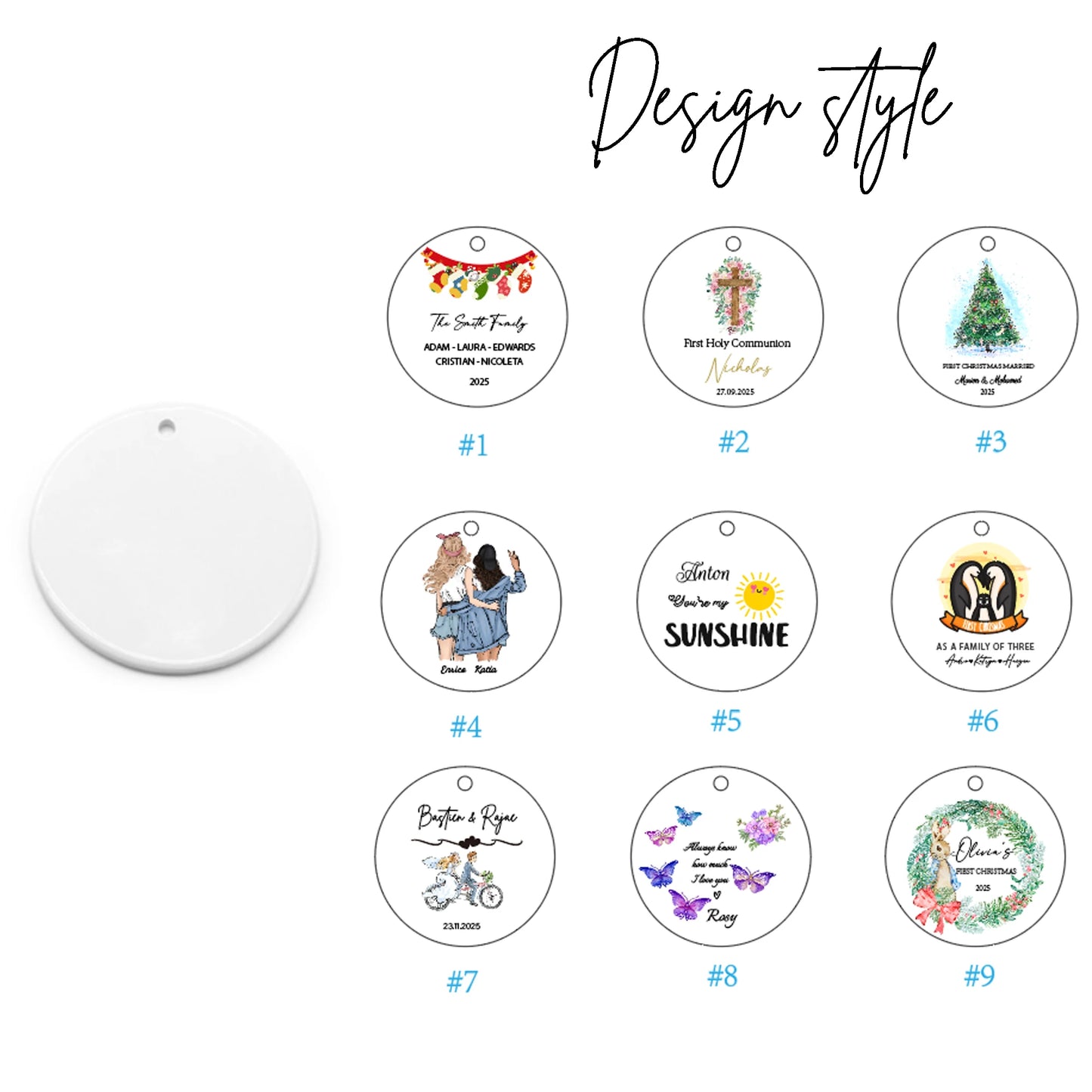 Custom Holiday Ornament Gift, Engagement Ceramic Christmas Ornament, Engagement Ornament, Couples Ornament, Personalized First C