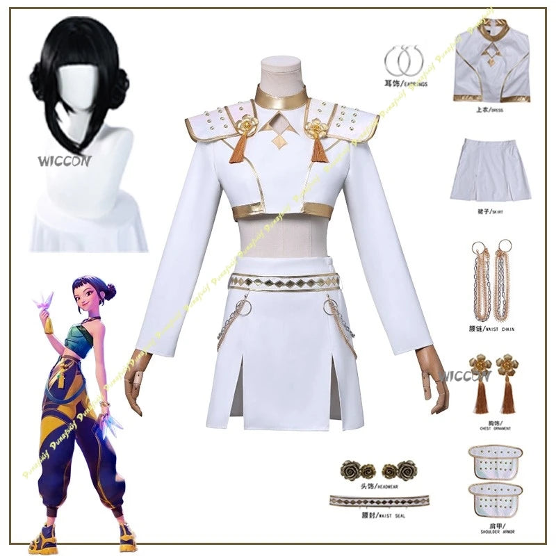 KPop Demon Hunters Anime Rumi Zoey Mira Cosplay Costume Wig White Golden Set Long Hair Girls Women Christmas Halloween carnival
