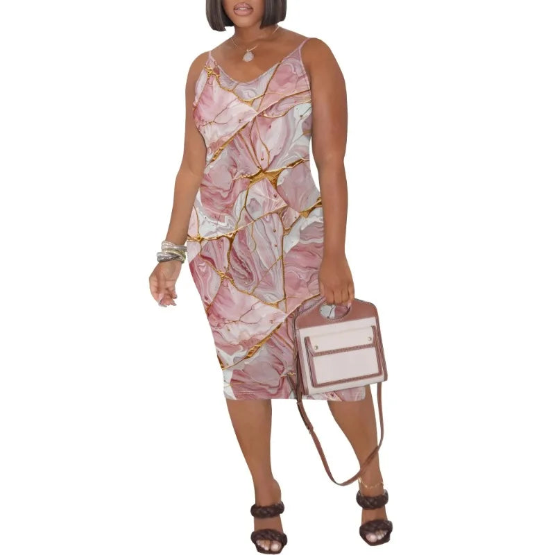 Womens Summer Short Sundress Plus Size Tank Sleeveless T-Shirt Midi Dress Beach Loose Fit Casual Dress