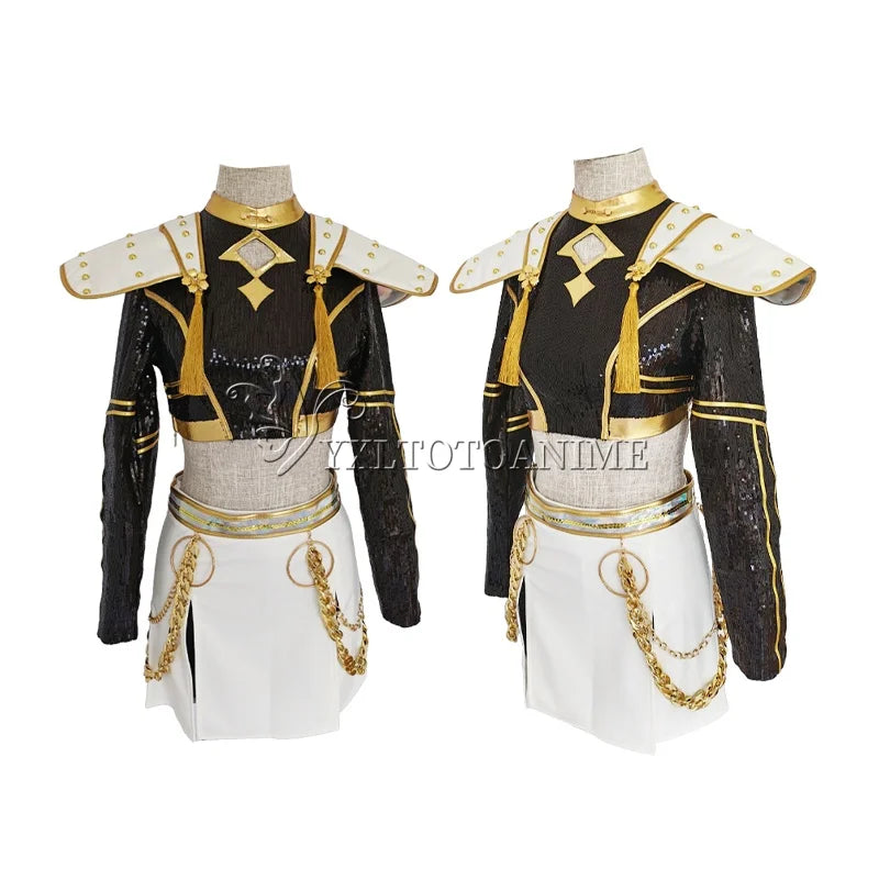 KPop Zoey Cosplay Costume Wig Black Coat Singing Suit Song-Promotion Costume Women Halloween Party Role Playing Outfit