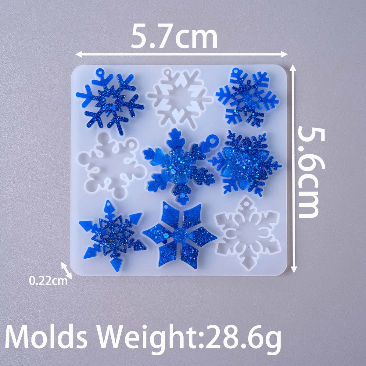 Snowflake Series Earring Pendant Silicone Mold DIY Epoxy Resin Molds Keychain Necklace Jewelry Craft Making Christmas Ornaments