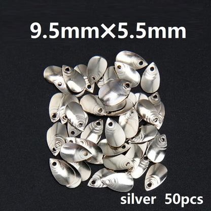 50Pcs/lot DIY Fishing Spinner Sequin Rings Bait Lures Makou water drop tablet Anti secant line Metal Noise Spoon Accessories