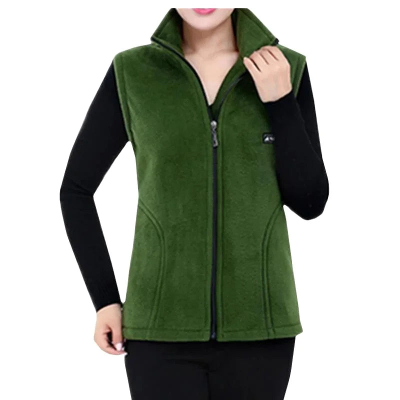 New Fleece Women Vests Autumn Korean Plus size Sleeveless Jackets Ladies Fashion Zipper Casual Waistcoat Female 442