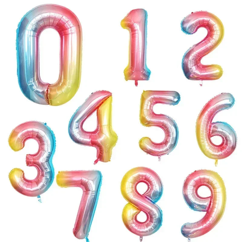 50pcs 40Inch Birthday Balloons Foil Helium Number Balloon 0-9 Birthday Wedding Party Decoration Baby Shower Figures Air Globos