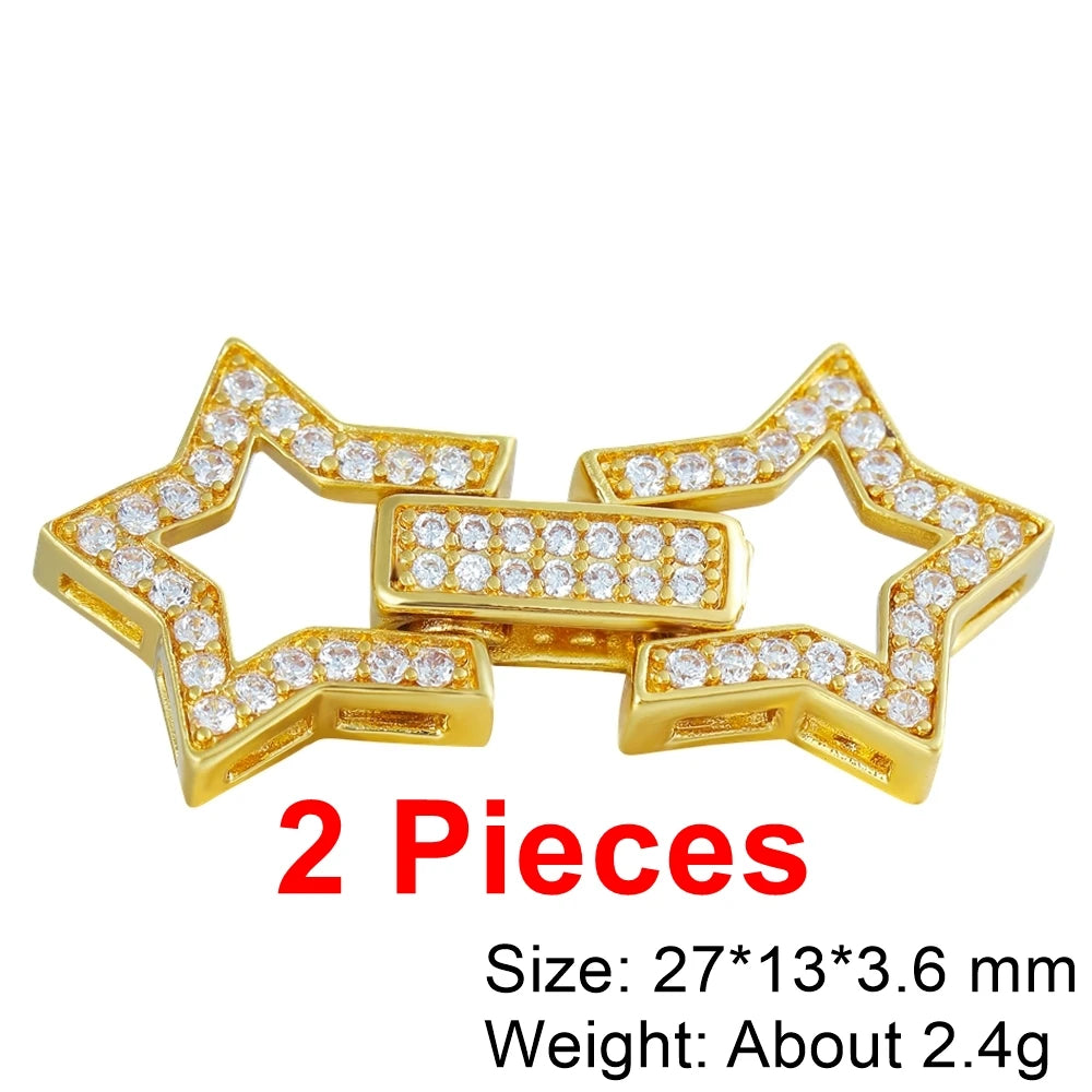 Juya 18K Gold Plated Baroque Pearls Connector Fastener Clasps DIY Jewelry Making Accessories Women Beads Lock Closure Supplies