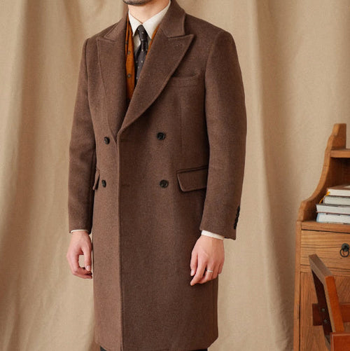HauteWool™ – Double-Breasted Wool Coat (25% Wool Blend)