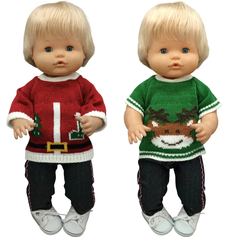 40cm Baby Doll Boy Clothes Grey Rompers Sock Hat For 38 Cm Nenuco Doll Clothing Ropa Y Su Hermanita Toys Wears