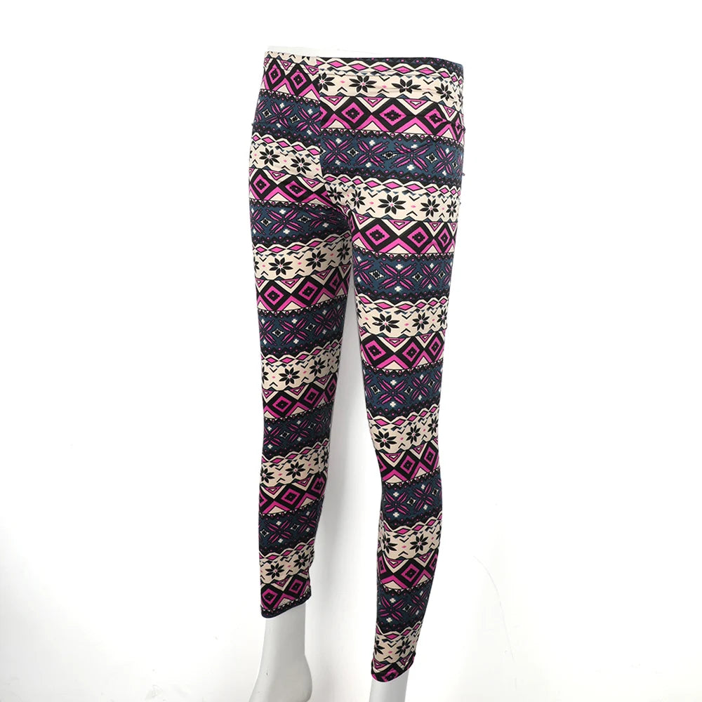 Christmas Women's Leggings Pants Snowflake Elk Printed High Waist Skinny Trouser Fitness Stretch Pants Christmas Party Clothes