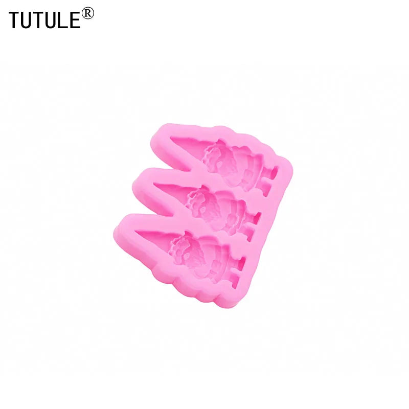 Christmas DIY Gnome Dwarf Keychain Clay Epoxy Resin silicon Moulde Gnome Santa Claus Dwarf mold Chocolate cake decoration molds