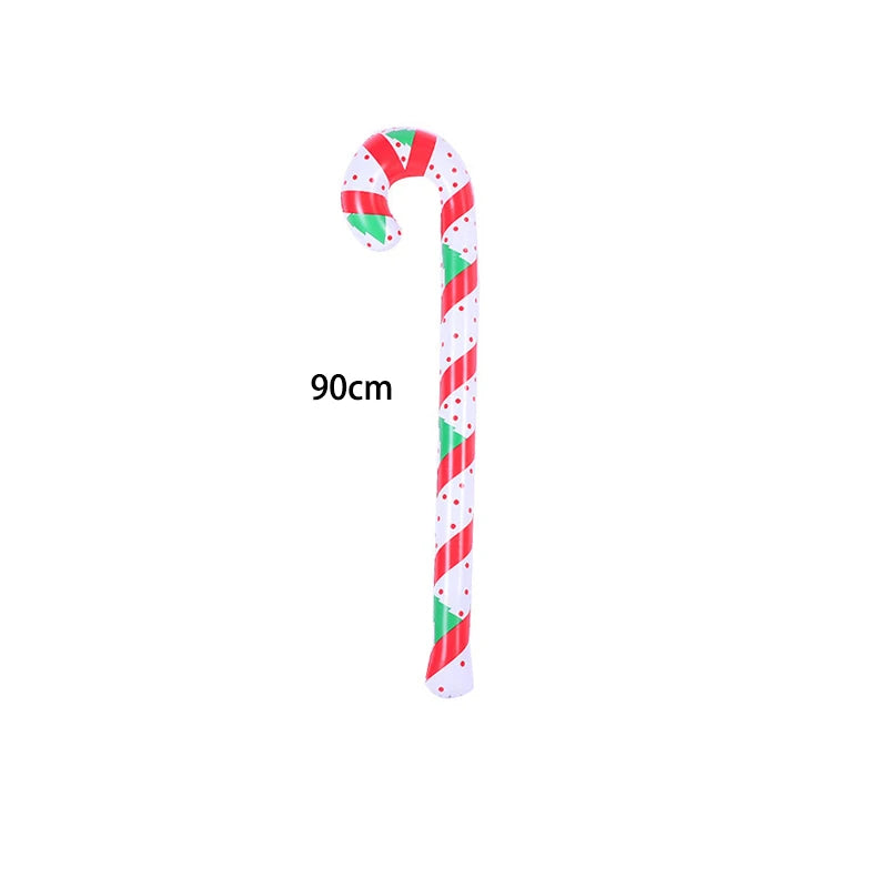 Christmas decoration inflatable santa cane PVC Lollipop balloon holiday decoration home printing Christmas candy cane toy gift