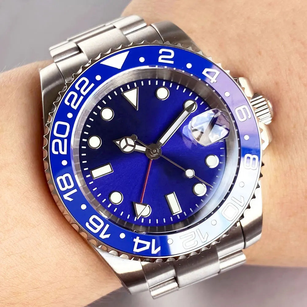 Tandorio custom  40mm luxury Sapphire Glass NH34A Automatic Men Mechanical Watch Date 20ATM Diver Roating Bezel Luminous