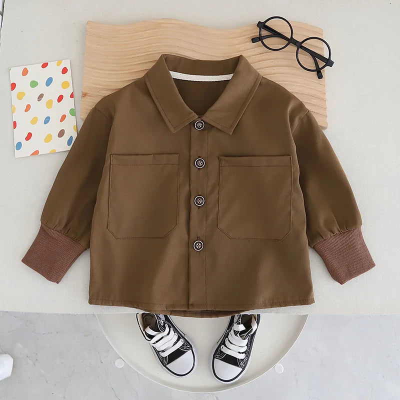 Childrens Sets 2024 Spring Autumn Baby Boy Clothes 1 To 5 Yeras Solid Color Shirts + T-shirts + Pants Suit for Kids Boys Outfits