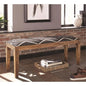 Contemporary Upholstered Wood Bench Natural Mango Fabric Indoor Seating Decorative Tufted Design Perfect Hallway Bedroom
