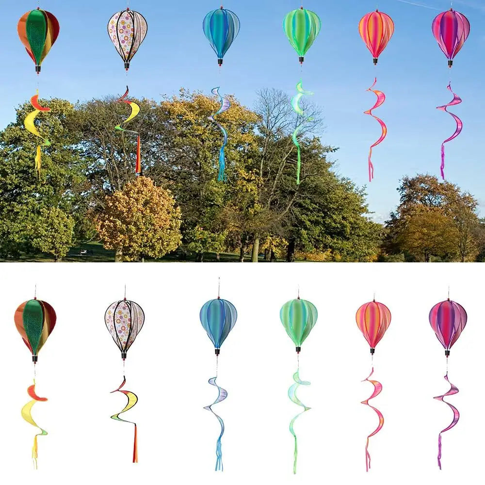 Revolving Colorful Yard Decor Lawn Outdoor Lawn Decorations Windmills Whirlygig Toys Hot Air Balloon Wind Spinners Pinwheels