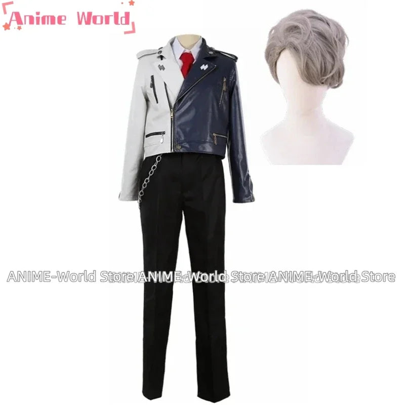 《Custom size》Anime Tragic Amaguni Hitoya Heaven Hell PU Coat Cosplay Costume Custom Made