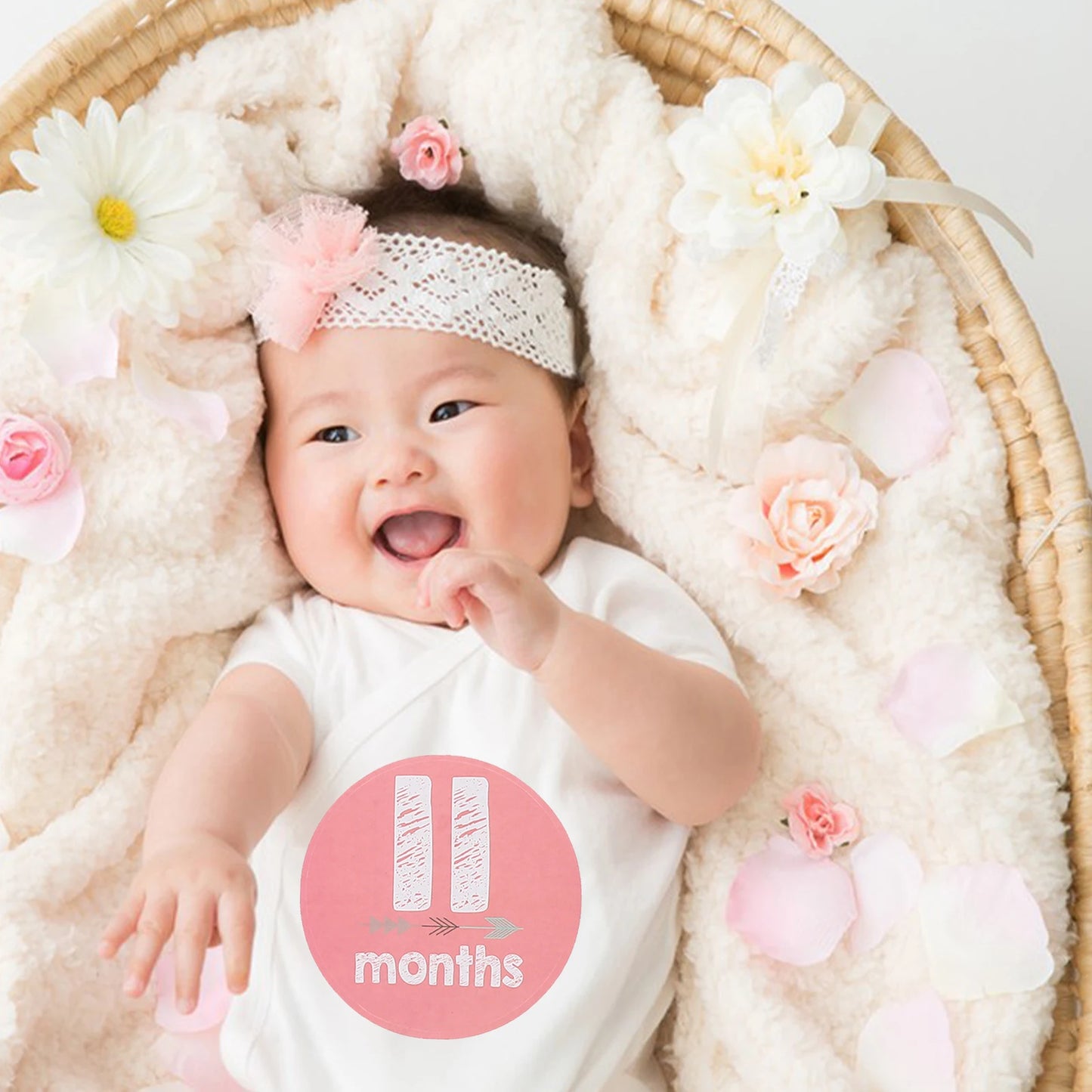 1 set Baby Milestone Stickers Monthly Digital Numbers Photo Props Newborn Durable Clothes Decoration First Year Keepsake Girl