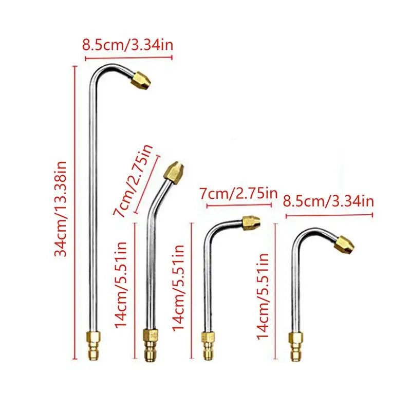 Power Washer Wand Extension Leakproof Curved Nozzle Precision Leakproof High Pressure Washer Angled Nozzle For Garden Patio Car