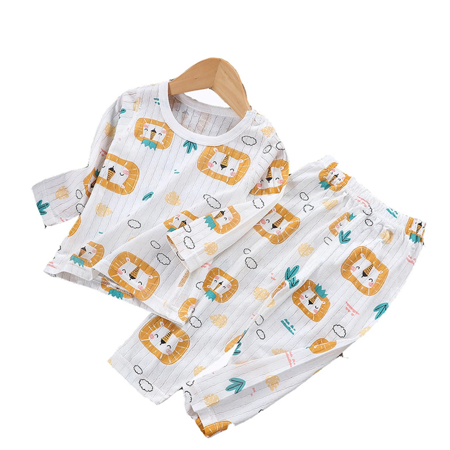 Child Baby Boys Girls Summer Cotton Sleepwear Kids Homewear Children Lightweight Conformtable Pyjamas Cartton Clothes Pullover