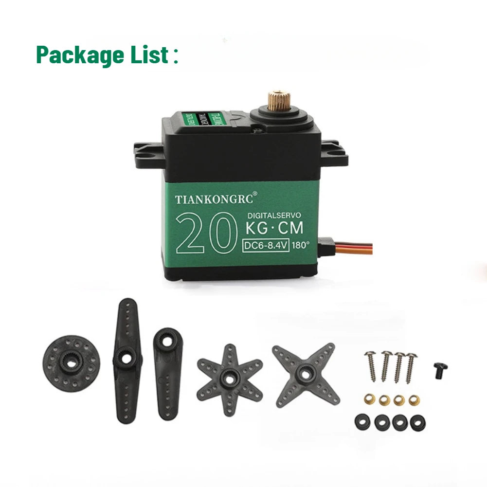 20KG 4.8-8.4V TD8820MG Digital Servo Motor Carbon Brush Half Metal High Torque 180/270/360°for Remote Control Robot Car Aircraft
