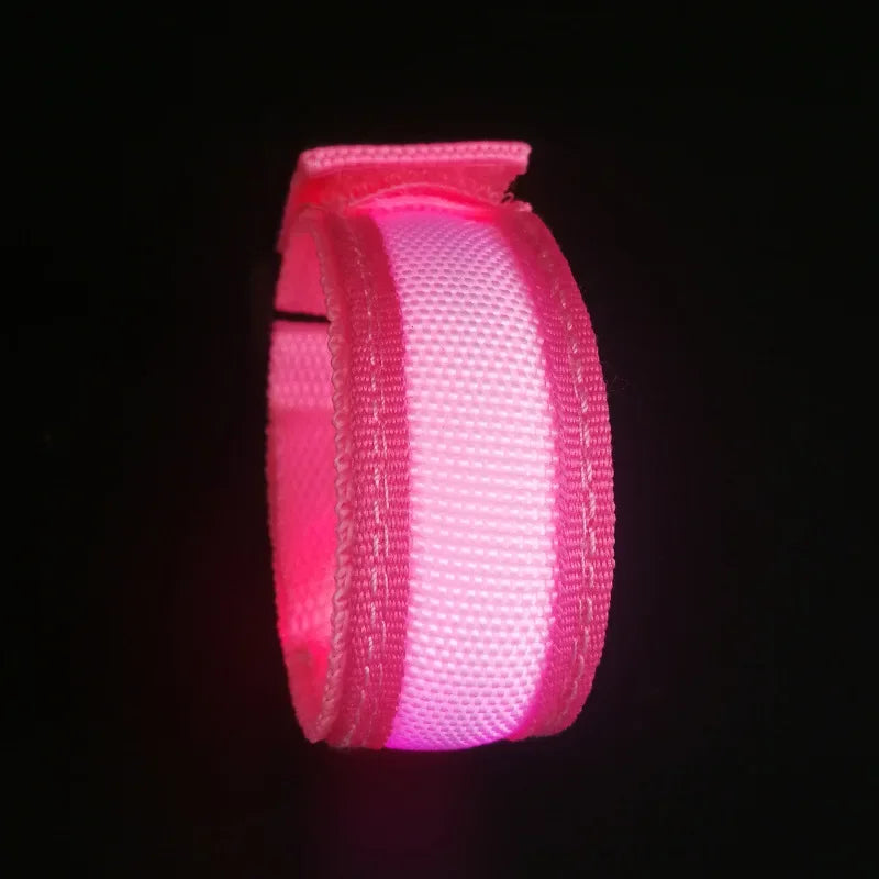 LED Light Up Bracelets Glow in The Dark Party Prop Outdoor Sports Belt Arm Leg Warning Wristband Reflective Safety Bicycle Light
