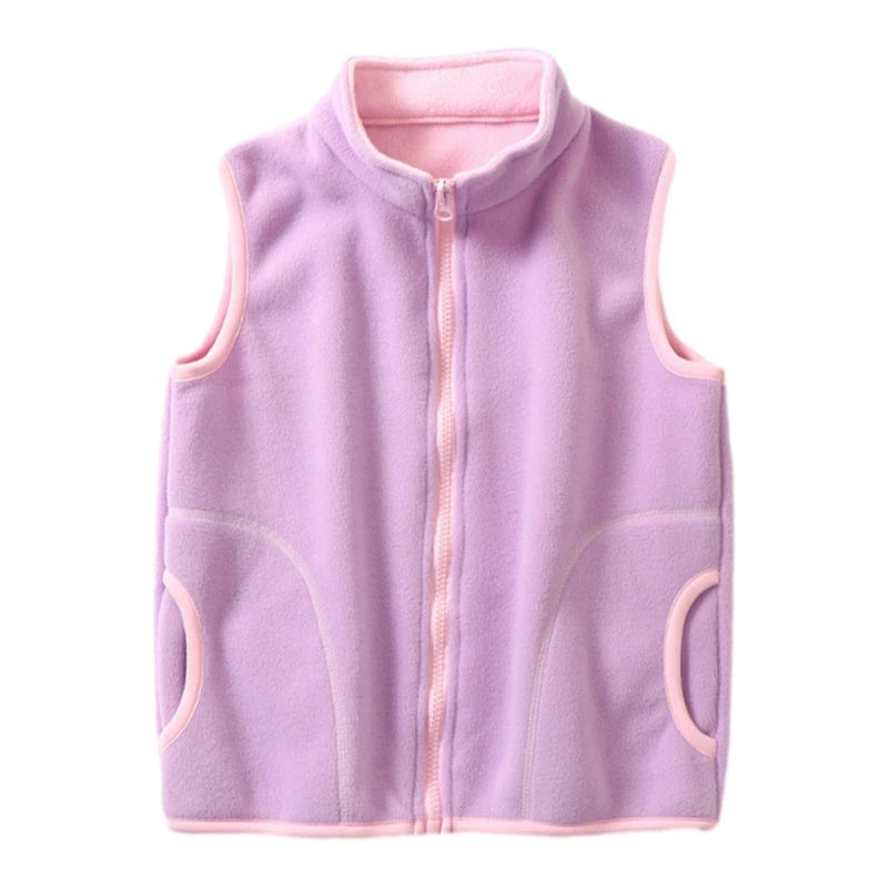 Solid Teenager Outwear Waistcoat Sleeveless Jacket Polar Fleece Children Vest for Boy Girl Warm Winter Kid Vest Toddler Clothing