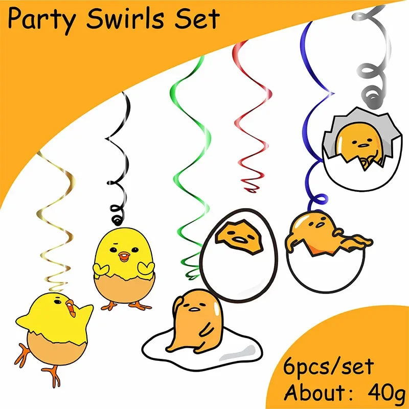 Gudetama: An Eggcellent Theme Birthday Party Cutlery Paper Cups Paper Plates Paper Disposable Party Decoration Supplies For Toys