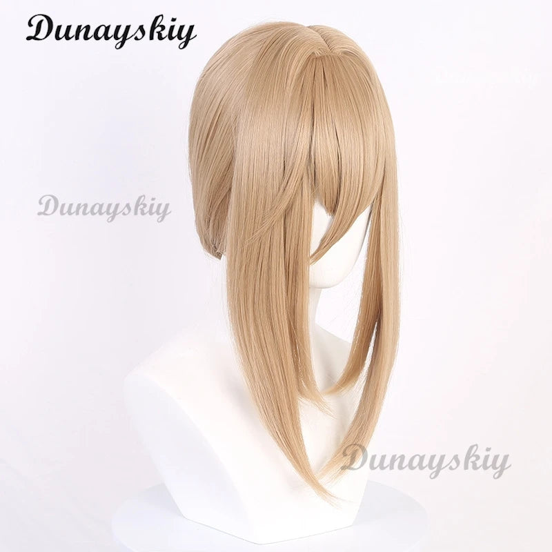 70cm Long Aponia Cosplay Wig WigsIII Signet Of Discipline Aponia Wig Linen Brown Heat Resistant Hair Wigs + Wig Cap