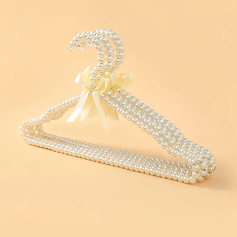 50Pcs 40cm Pearl Clothes Hangers Elegant Bridesmaid Hangers Closet Coat Storage Organizer Bowknot Standard Wedding Adult Hangers