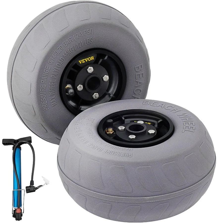 Beach Balloon Wheels 9 Replacement Sand Tires PVC Cart Tires for Kayak Dolly Canoe Cart and Buggy w Free Air Pump 2Pack