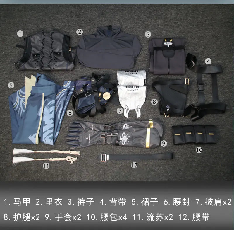 New Mooyiyi cos Game Wuthering Waves Cos Calcharo Cosplay Costume Halloween Christmas Role Playing S-XXXL Male Exquisite props