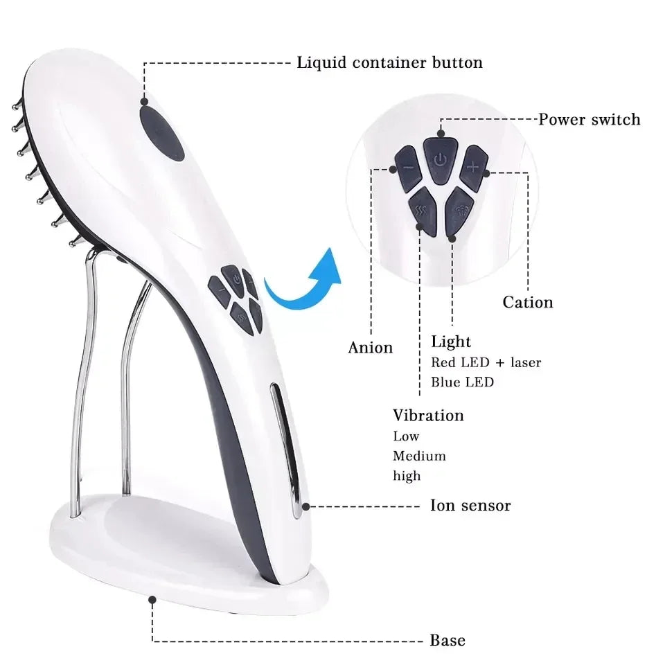 Home Personal Care Student Hair Comb Intelligent Vibration Massage Positive and Negative Ion Hair Care Instrument