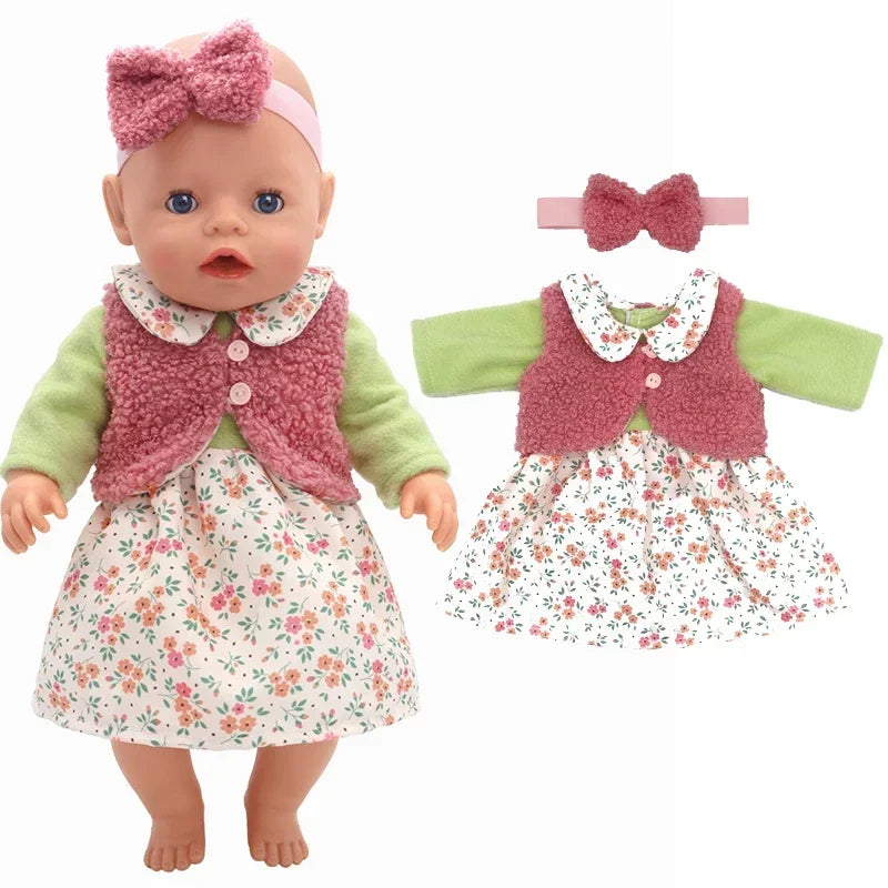 Baby New Born Doll Clothes Coat Hooded Sweater for 17 Inch Doll Jacket Toys Doll Wears