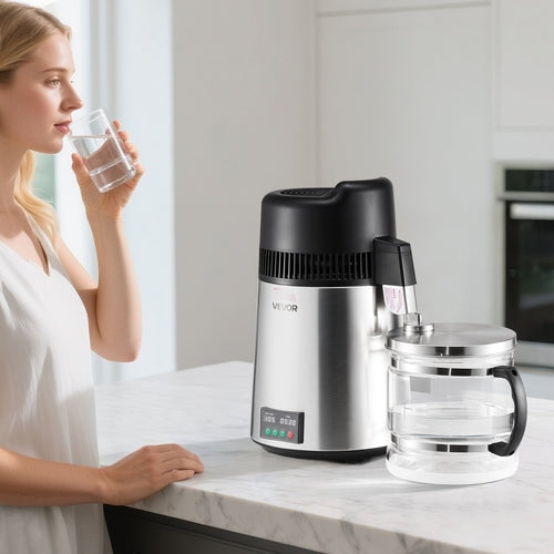 6L Water Distiller Home Countertop Purifier Machine 900W Stainless