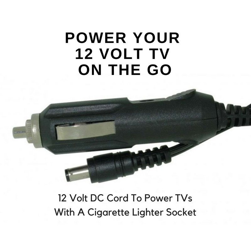 12 Volt DC Cord To Power TVs With A Cigarette Lighter Socket -