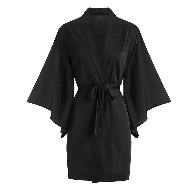 New Ladies Sexy Nightgown Nightgown Female Satin Lace Temptation Erotic Lingerie with Corset Pads Lace-Up Slimming Pajamas Set