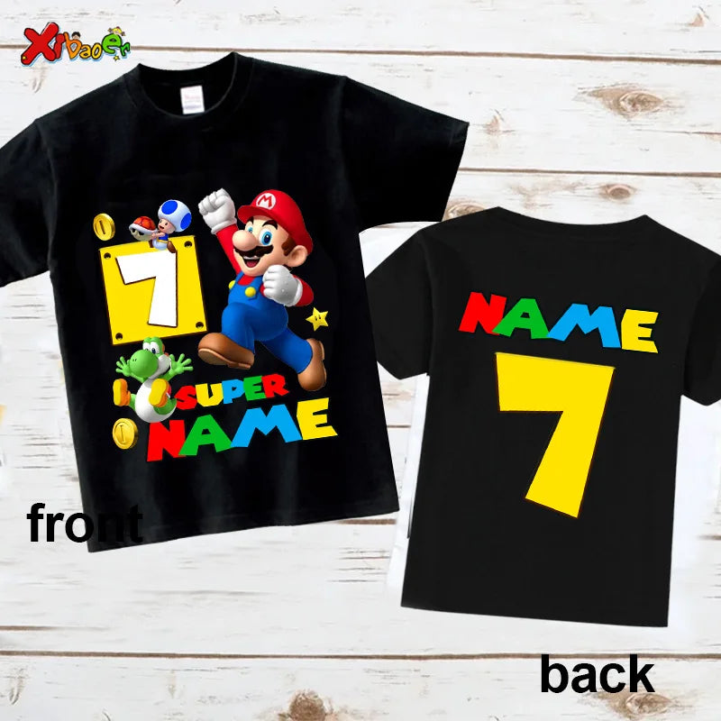 6th Birthday Boy Shirt Matching Outfits T Shirts Party Kids Shirts Baby Boy Clothes Shirts 7th Birthday Custom Name T Shirt Top