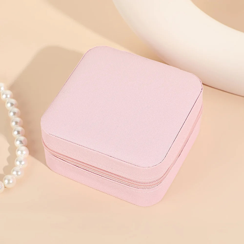 1PC Mini Fashion Travel Display Zipper Jewelry Storage Box Multifunctional For Necklace Bracelet Earrings Ring Storage Portable