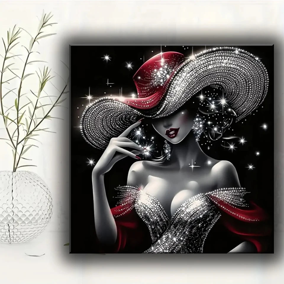 sparkling & elegant woman Diamond painting Jewelry cross stitch Embroidery diamond Mosaic rhinestones portrait Home decoration,