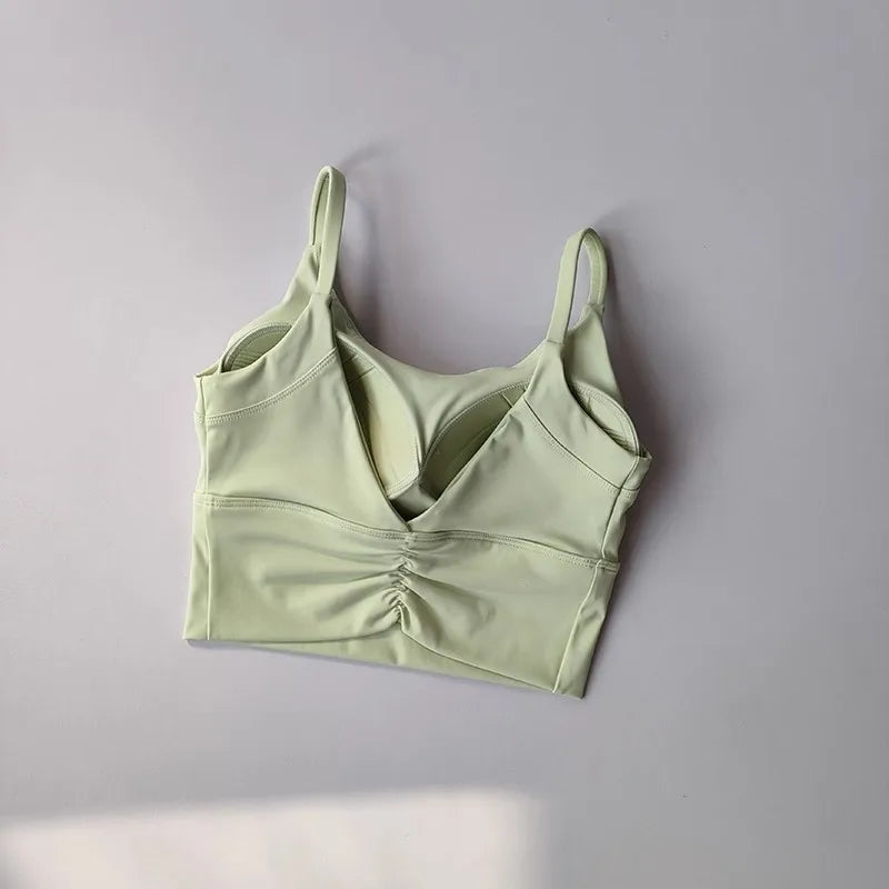 Sports Lingerie Women Beautiful Back Shockproof Running Yoga Suit Vest Sexy Temperament Pilates Training Fitness Bra Summer