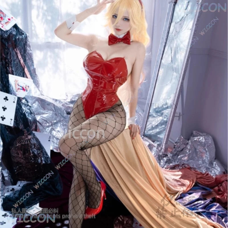 Bunny Girl Jumpsuit Sexy Anime Panty && Stocking Cosplay Panty Anarchy Costume With Garterbelt Full Set Outfits Women Customized