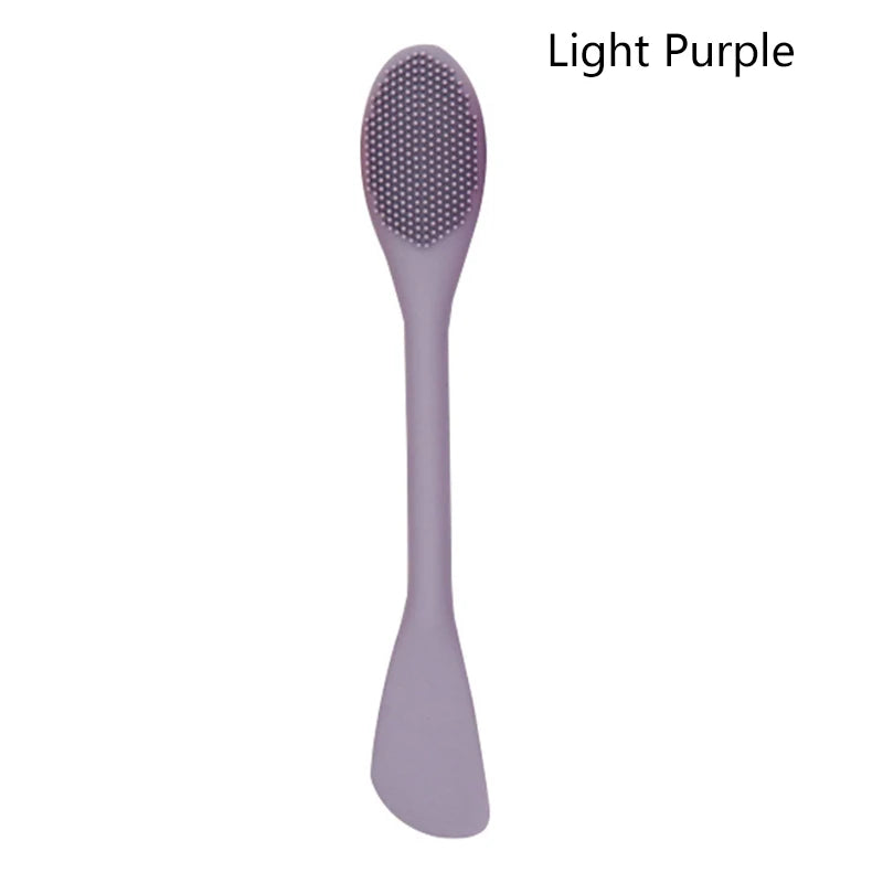 Double Head Silicone Facial Mask Brush Facial Massage Cleaning Brush DIY Mud Film Scraper Facial Care Tool SPA Beauty Salon