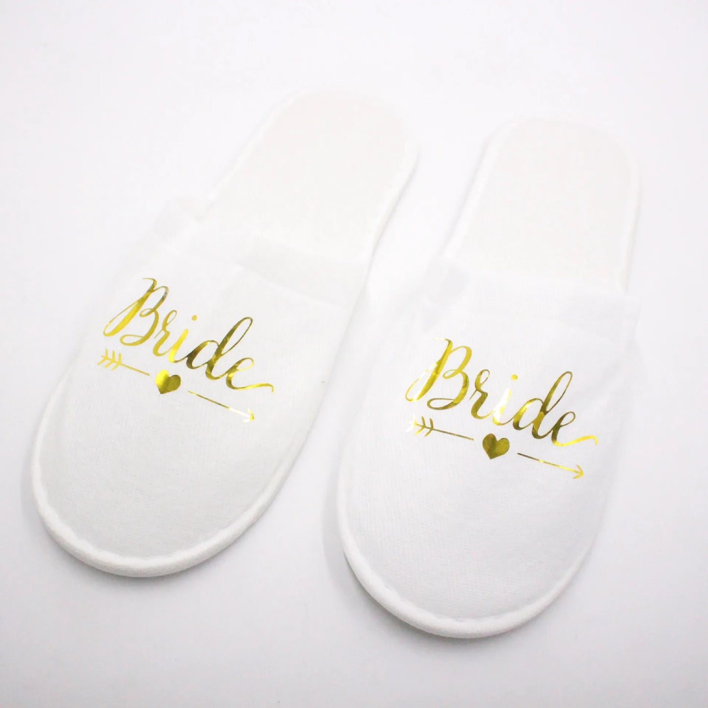 20 Pairs Bride & Bridesmaid, Wedding Party Guests Home Slip on Shoes Bridal Party Slippers Open-toe with Golden, Red and Black