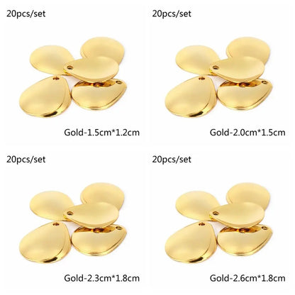 20pcs/lot Fishing Spinner Rings Blades Smooth Nickel Spoons Plaice Tackle Craft DIY Bait Fishing Tool Lure Accessories