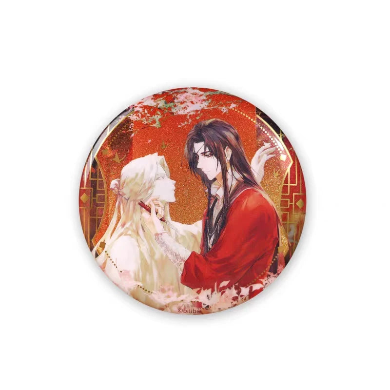 58mm Hua Cheng Xie Lian Cartoon Figure Badge Anime Peripheral Heaven Official'S Blessing Pins For Backpack Shirt Jewelry Gift