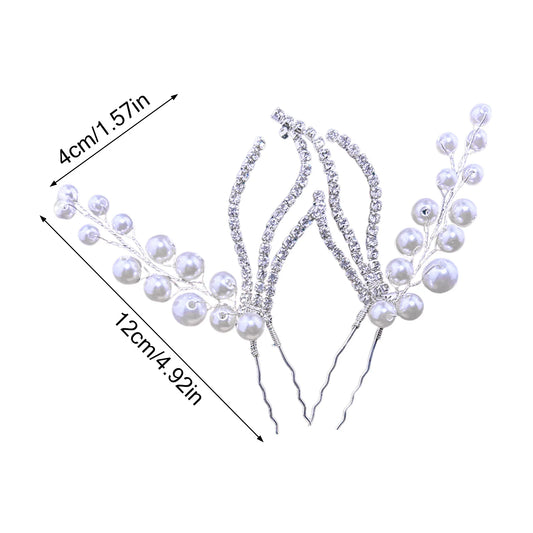 Woman Elegant Pearl U Shape Hair Stick Wedding Hairpins Bridal Headwear Hairstyle Tool Tools Bridal Tiara Hair Accessories