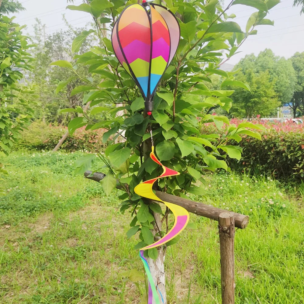 Strip Style Hot Air Balloon Wind Spinner Colorful Hanging Garden Wind Spinners Cute Large Children's Toys Kindergarten