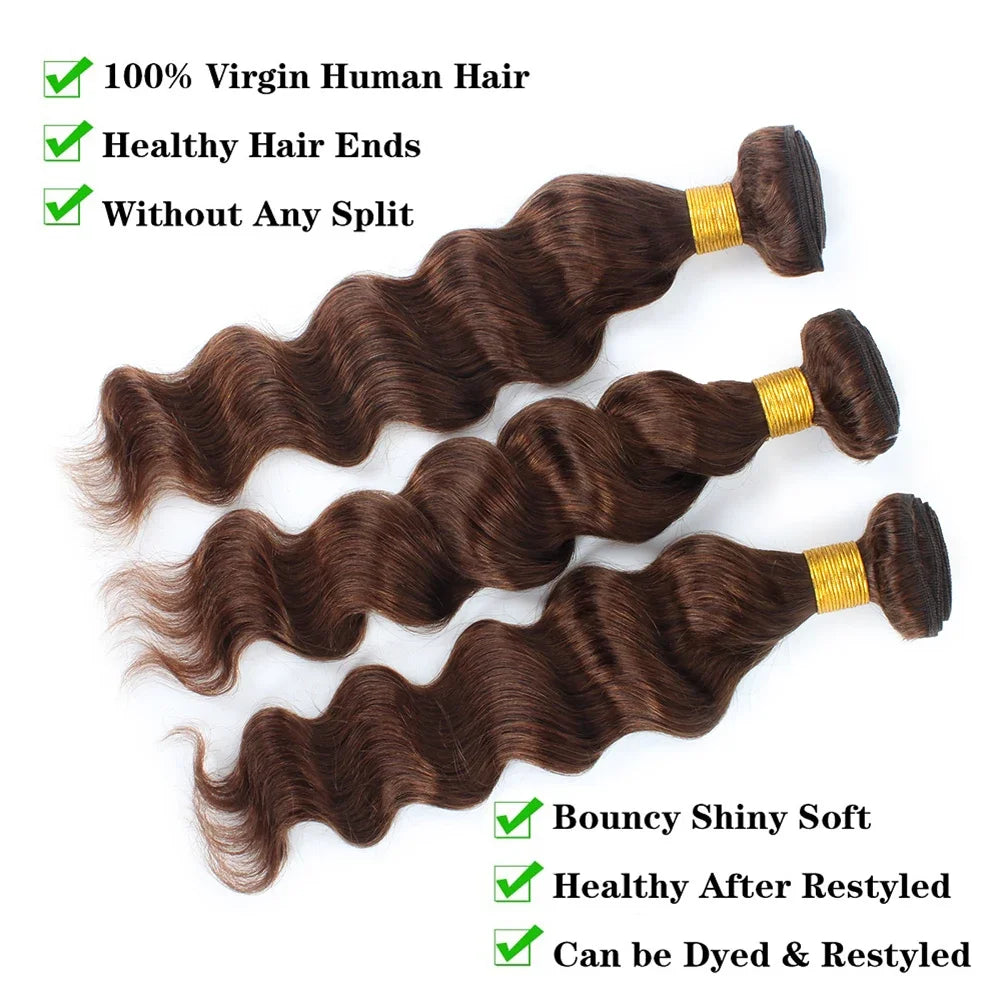 Indian Wave Hair 1/3/4 Bundles Deal 100% Virgin Raw Human Hair Weave Extension Double Wefts Can Be Colored Dyed 8-40Inch