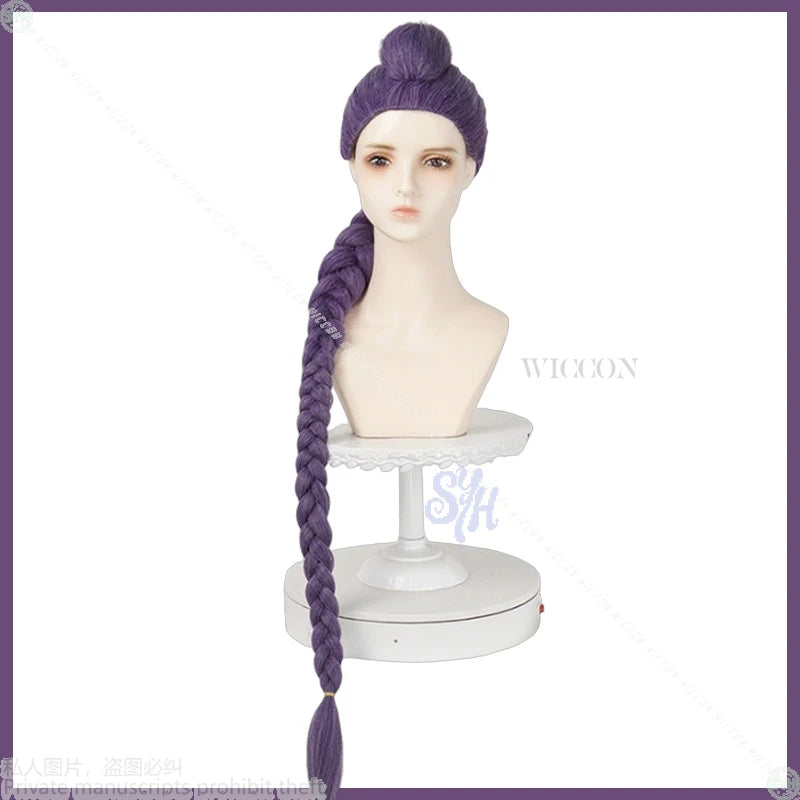 Anime Movie Kpop Demon Cosplay Rumi Lovely Jirai Kei 100cm Costume Hair Heat Resistant Synthetic Hair Wigs + Wig Cap Cos Huntrix